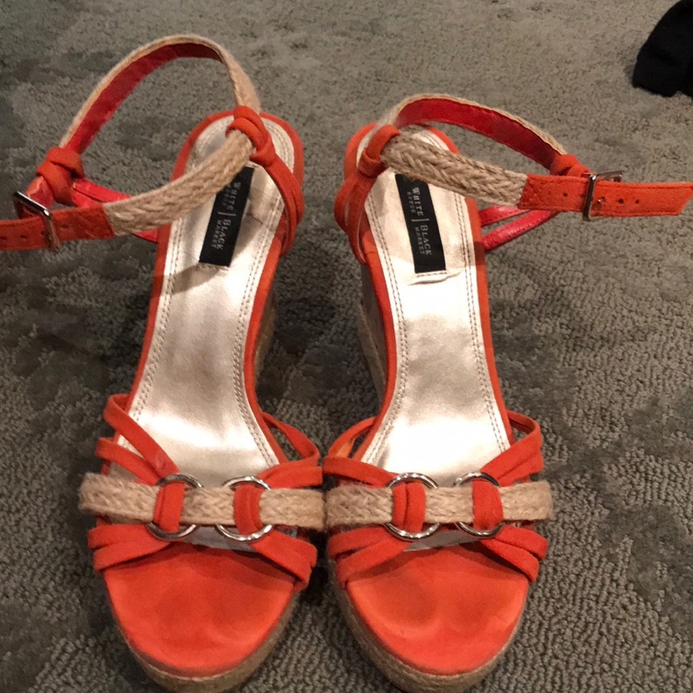 White House Black Market Suede wedge